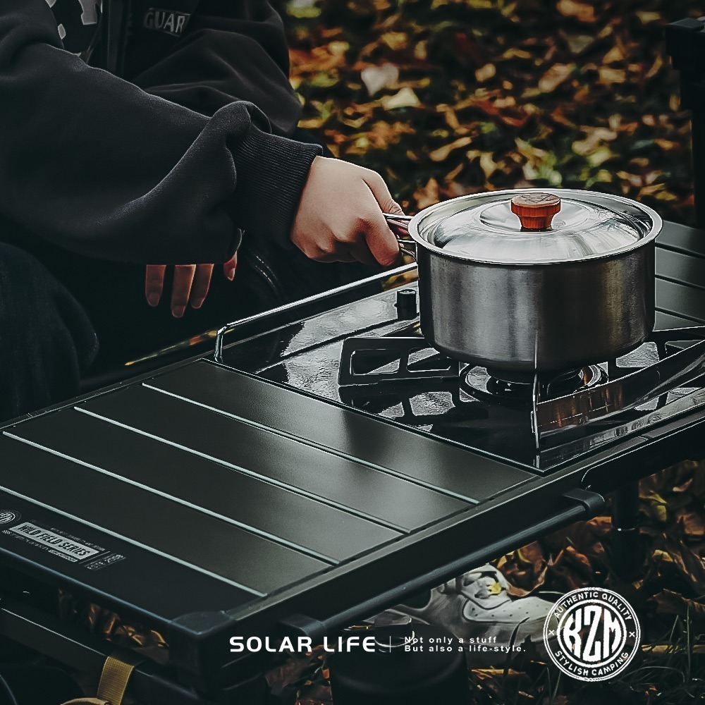 KAZMI KZM 工業風3單位輕量折疊桌.露營桌子 IGT桌小鋼桌 鋁合金折疊桌 野餐桌 三單位桌-細節圖3