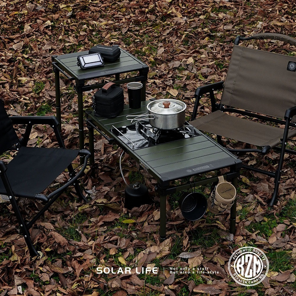 KAZMI KZM 工業風3單位輕量折疊桌.露營桌子 IGT桌小鋼桌 鋁合金折疊桌 野餐桌 三單位桌-細節圖5