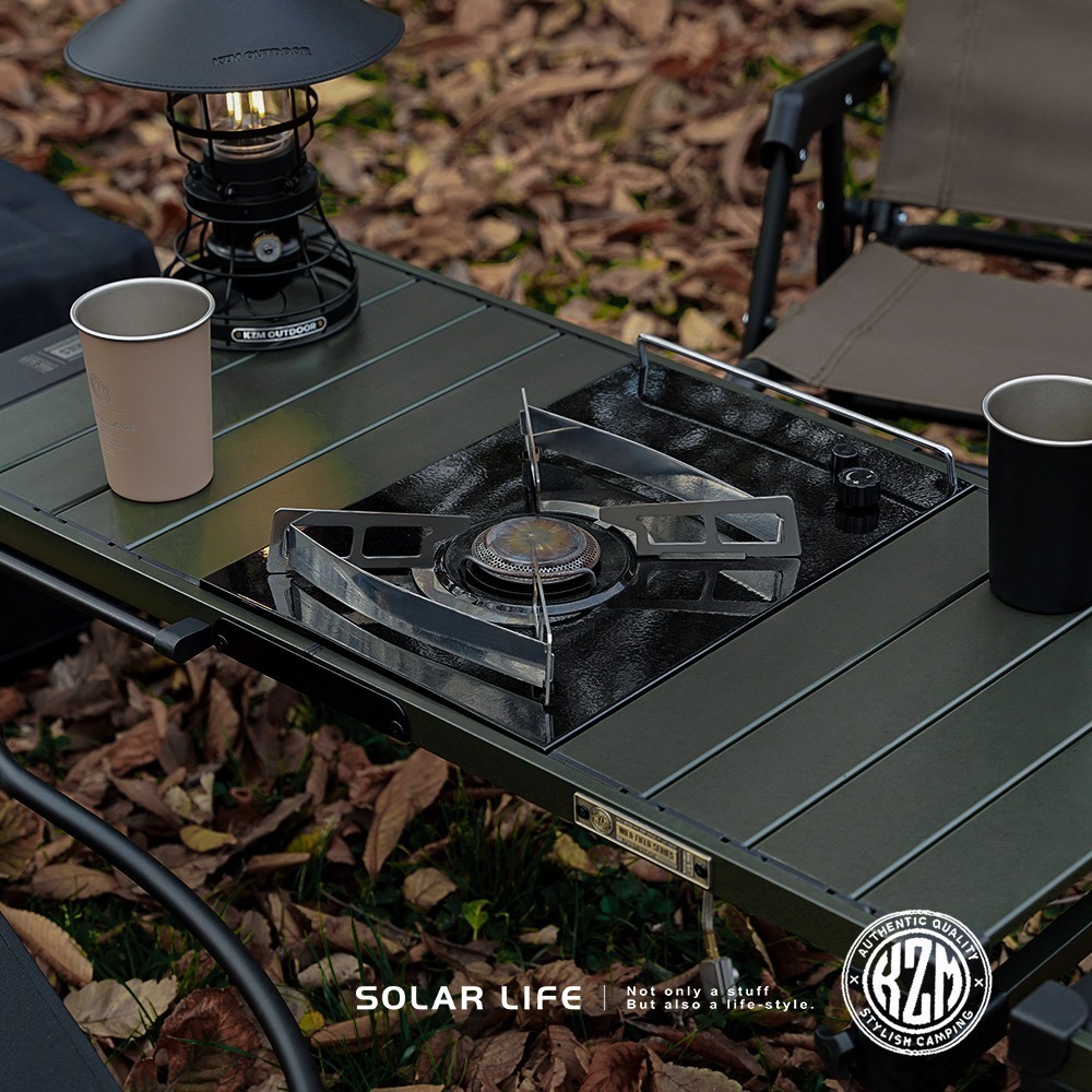 KAZMI KZM 工業風3單位輕量折疊桌.露營桌子 IGT桌小鋼桌 鋁合金折疊桌 野餐桌 三單位桌-細節圖6