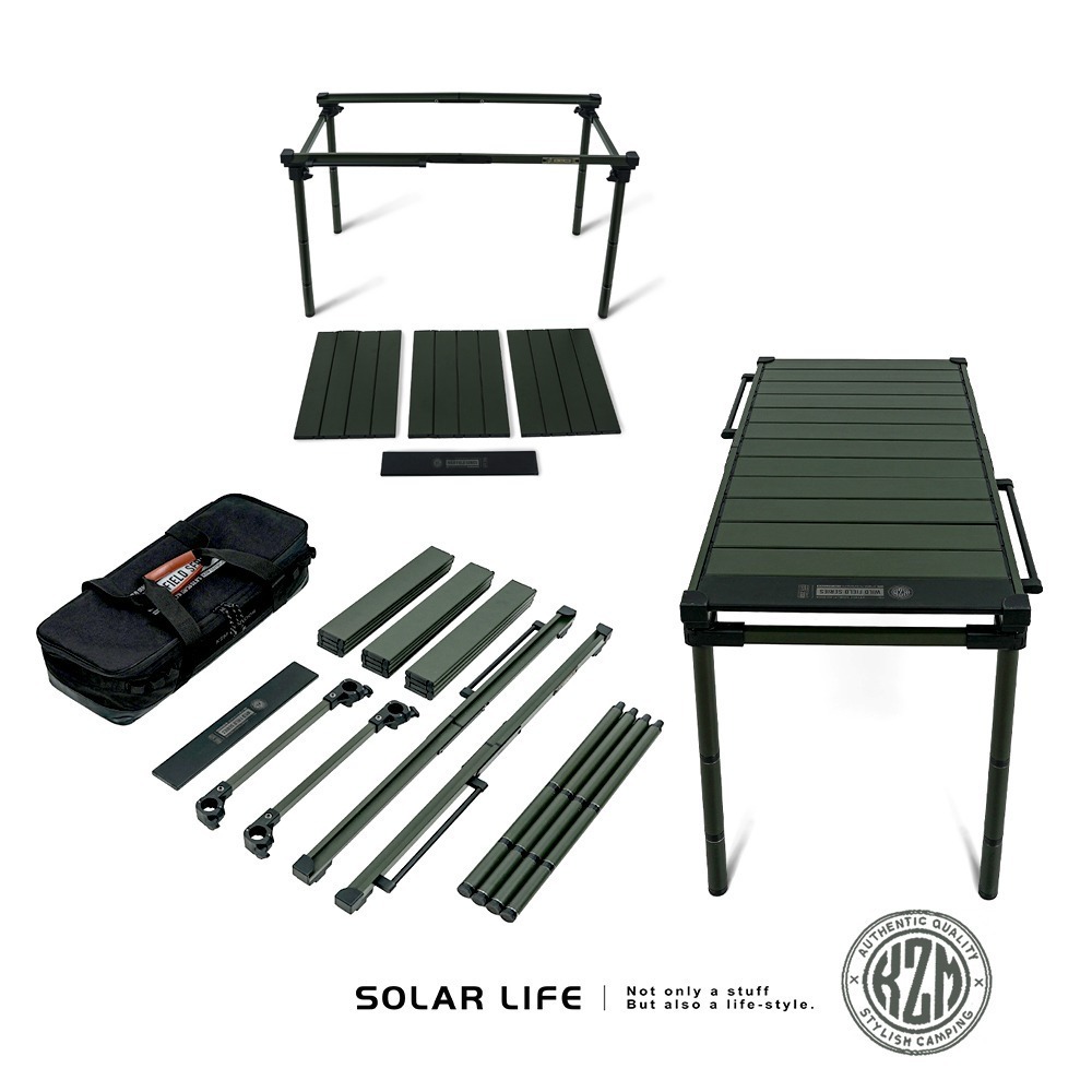 KAZMI KZM 工業風3單位輕量折疊桌.露營桌子 IGT桌小鋼桌 鋁合金折疊桌 野餐桌 三單位桌-細節圖9