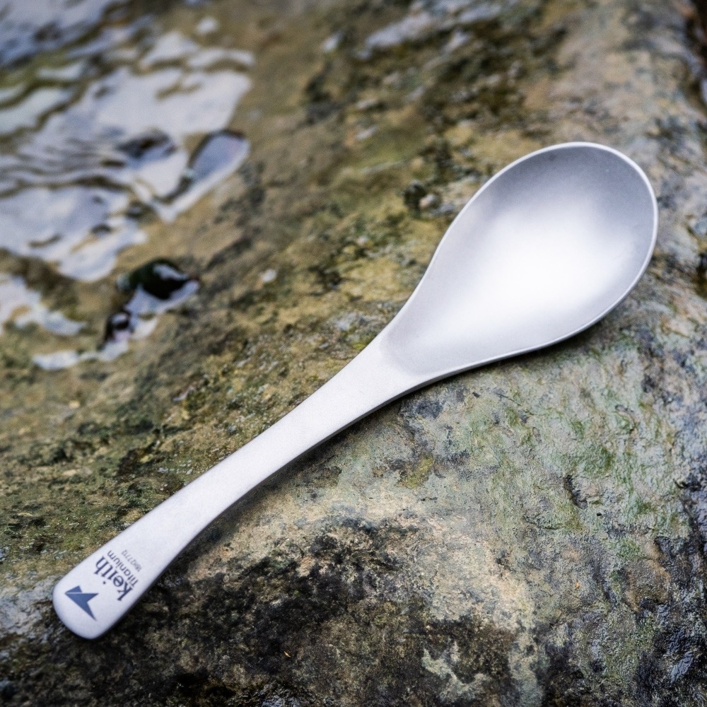 Keith 鎧斯鈦厚實深溝鈦湯匙 17cm / Ti5204.環保鈦湯匙 圓匙中餐匙 甜點湯匙 湯勺元寶勺 鈦勺子茶匙-細節圖2