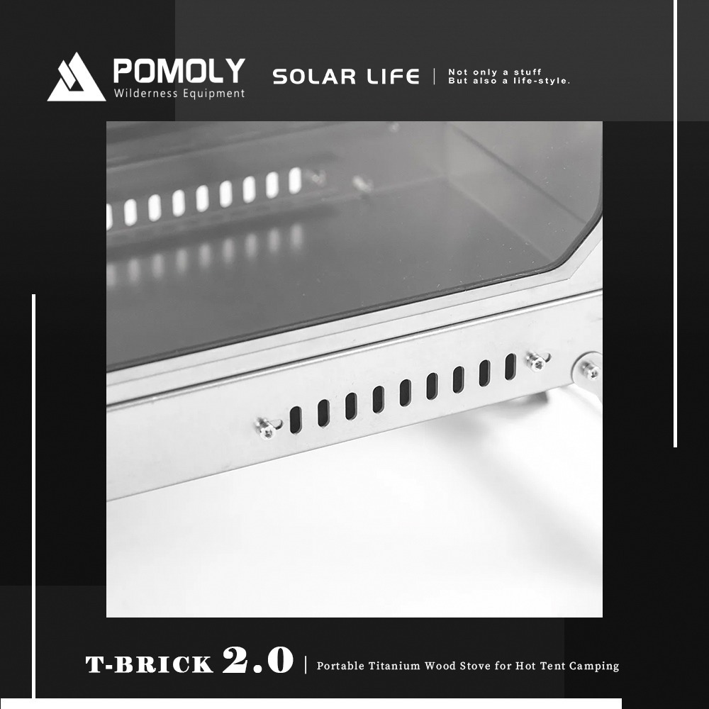 POMOLY T-BRICK 2.0 純鈦折疊式柴爐.戶外柴火爐 露營燒柴爐 英式煙囪柴爐 折疊育空爐 燒柴爐帳篷爐火箭-細節圖4