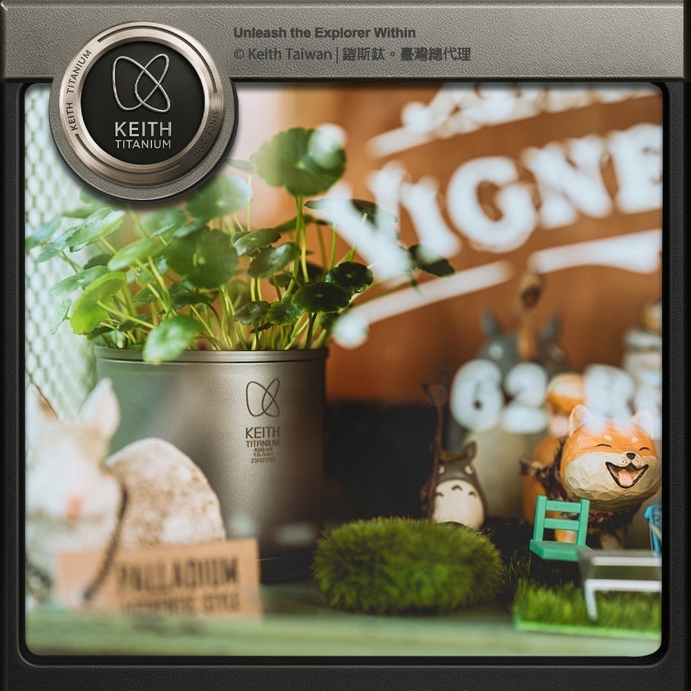 Keith 鎧斯鈦 CC炫彩鈦杯 400ml.純鈦杯子 登山鈦杯 鈦馬克杯 露營提耳杯 手把露營杯-細節圖6
