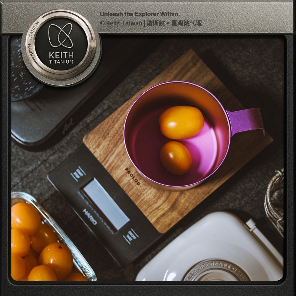 Keith 鎧斯鈦 CC炫彩鈦杯 400ml.純鈦杯子 登山鈦杯 鈦馬克杯 露營提耳杯 手把露營杯-細節圖9