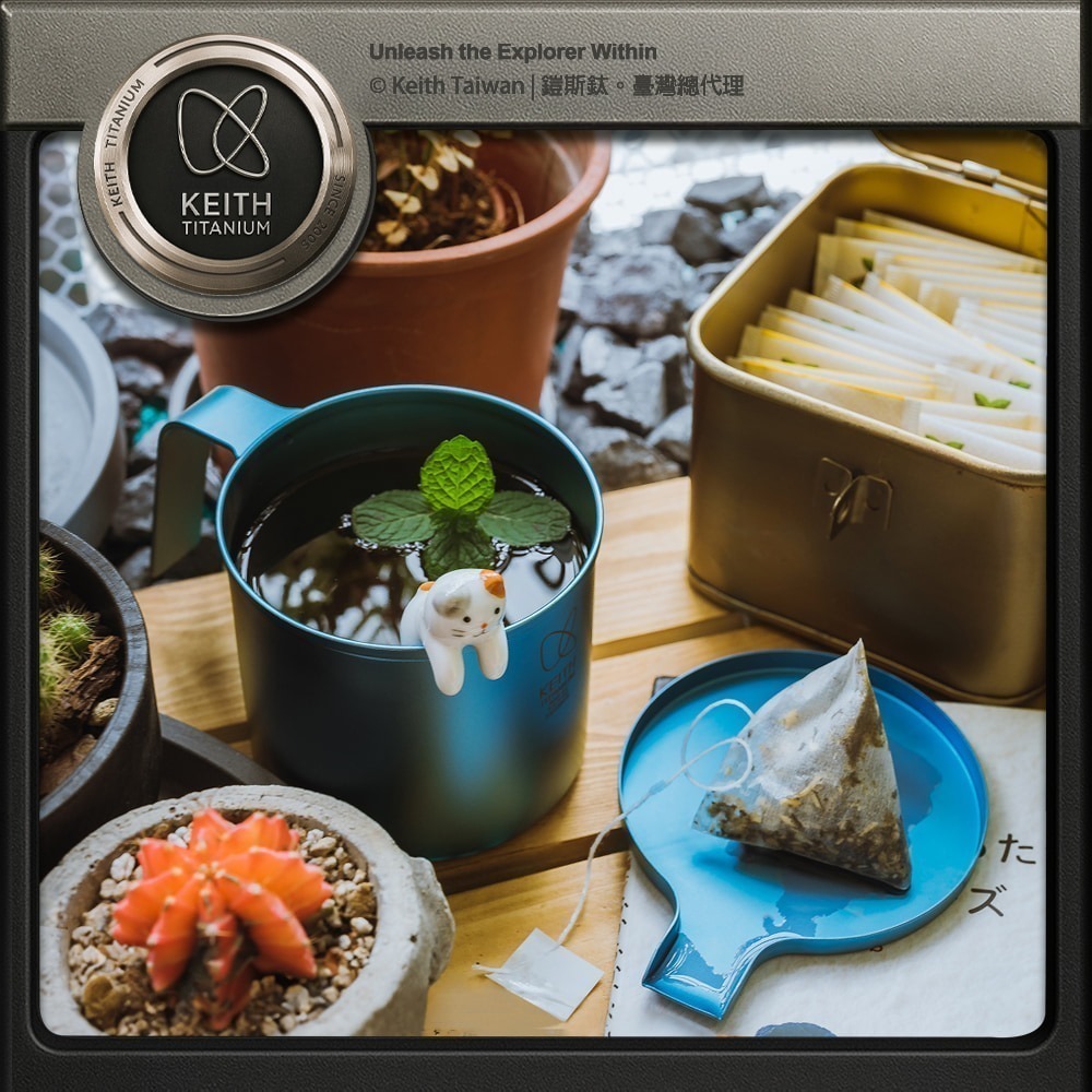 Keith 鎧斯鈦 CC炫彩鈦杯 400ml.純鈦杯子 登山鈦杯 鈦馬克杯 露營提耳杯 手把露營杯-細節圖10