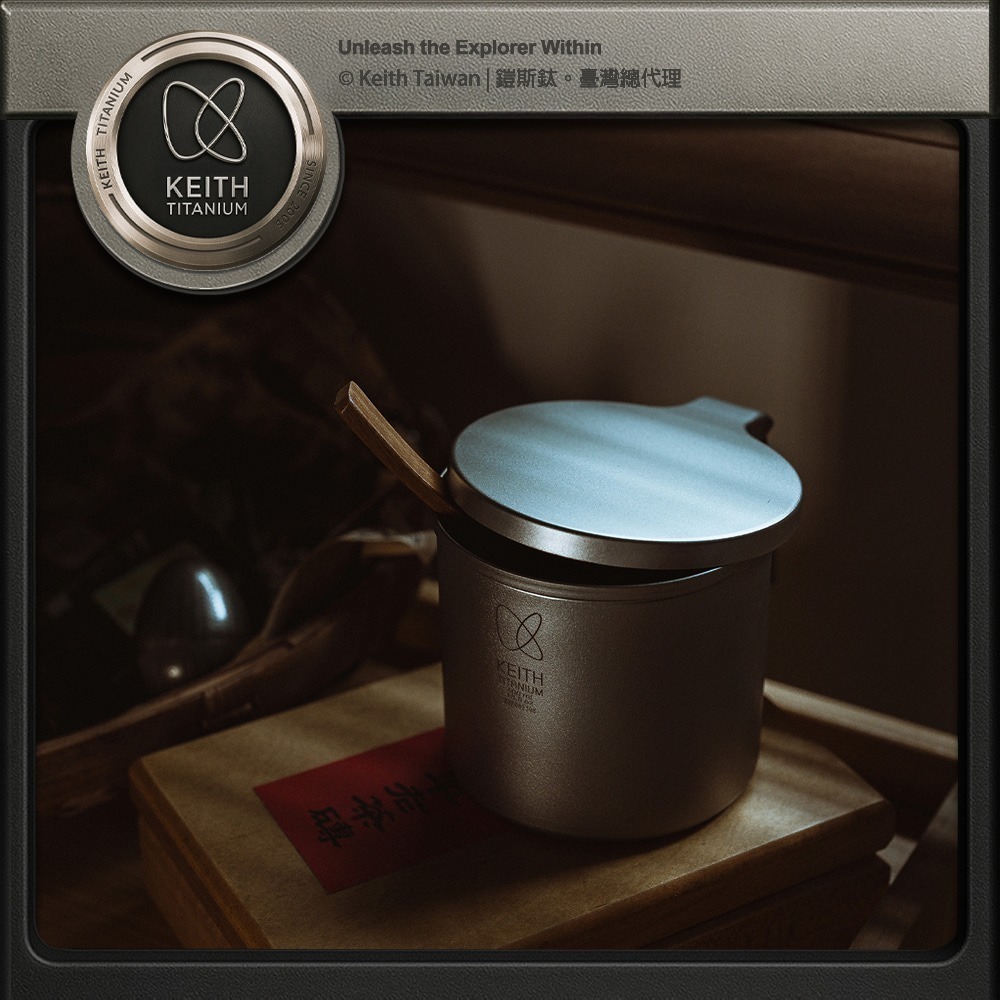 Keith 鎧斯鈦 CC炫彩鈦杯 400ml.純鈦杯子 登山鈦杯 鈦馬克杯 露營提耳杯 手把露營杯-細節圖11