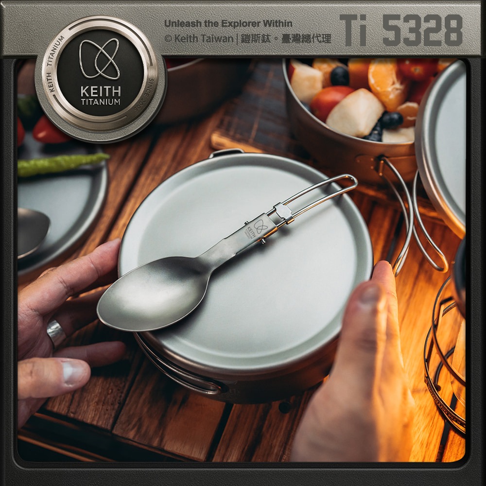 Keith 鎧斯鈦單層便當盒 1000ml / Ti5328.露營泡麵碗 戶外圓型飯盒 野營鈦餐盒 登山純鈦碗 輕量環保-細節圖4