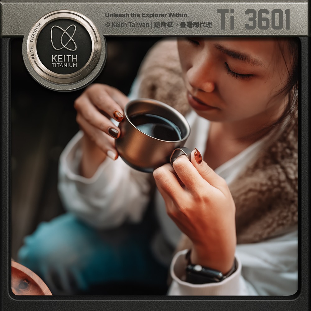 Keith 鎧斯鈦雙層歐美咖啡鈦杯 150ml / Ti3601.純鈦咖啡杯 澤田杯 咖啡杯盤 拿鐵杯 咖啡攪拌匙-細節圖5