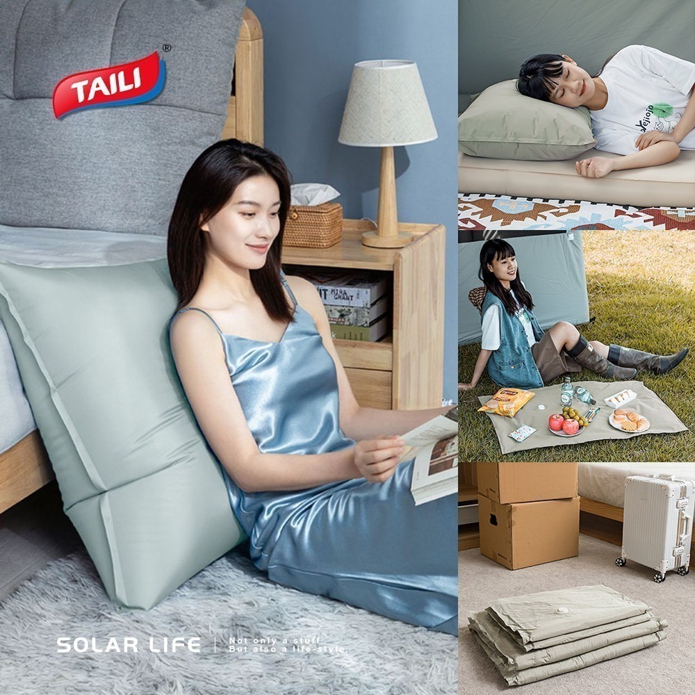 TAILI太力 頂級戶外壓縮袋.大地色牛津布 露營專款 充氣靠枕 旅行收納袋 真空收納袋-細節圖10