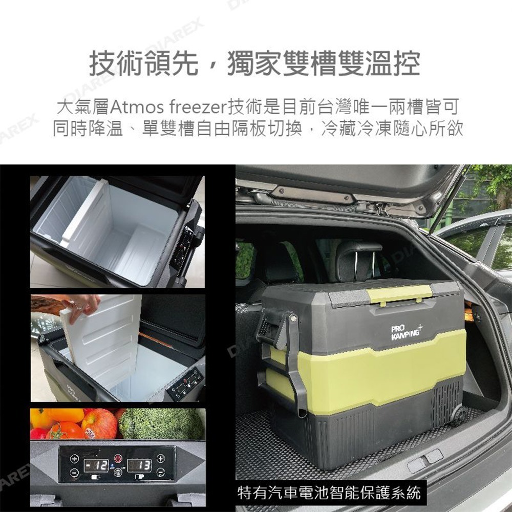 Pro Kamping領航家 車用雙槽雙溫控行動冰箱 43L/56L.露營車用冰箱 車載電冰箱 冷凍壓縮機 家用汽車冰箱-細節圖2