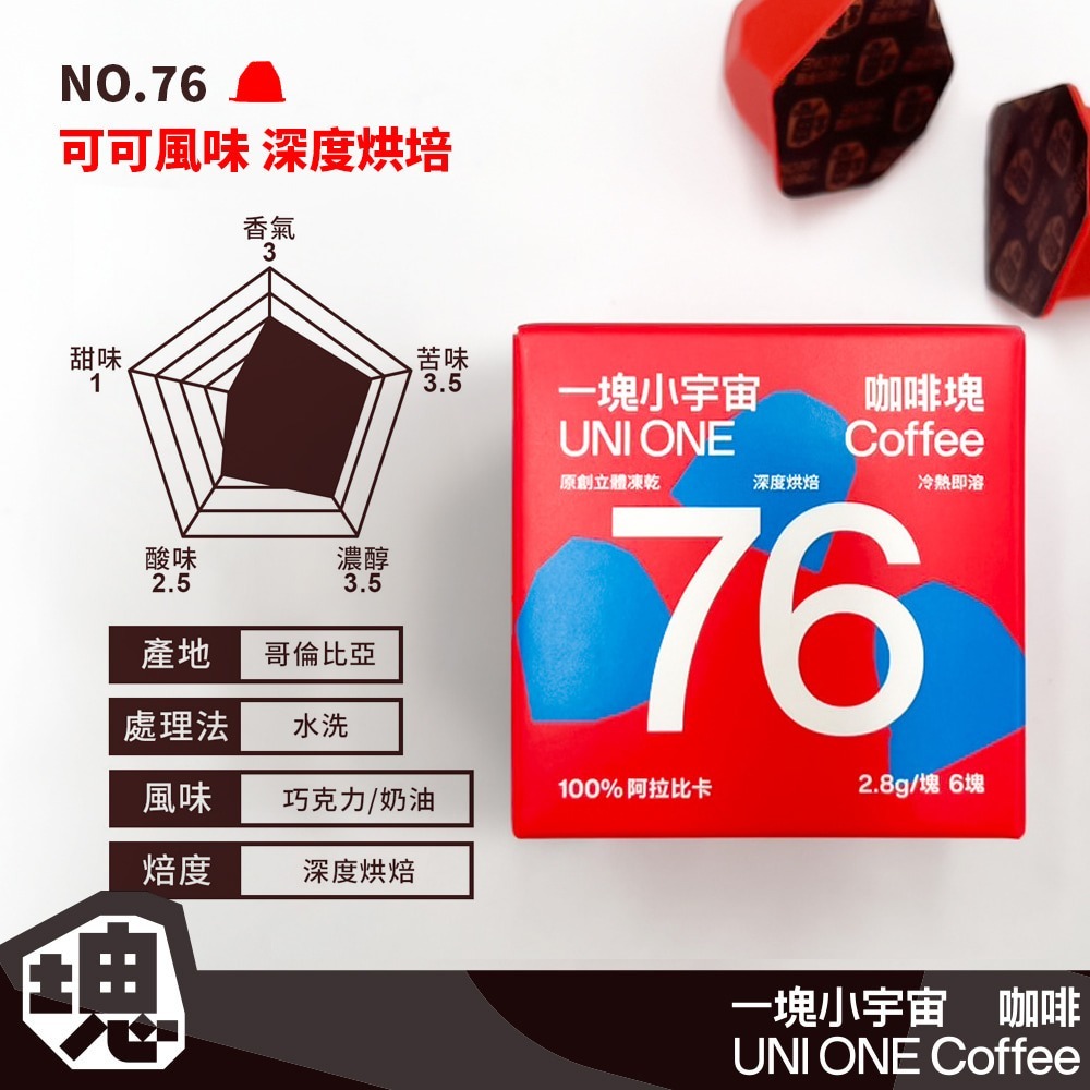 一塊小宇宙 即溶凍乾咖啡塊6入組.濃縮咖啡 即溶咖啡 速溶咖啡 冷熱雙泡 雙份義式濃縮-規格圖7