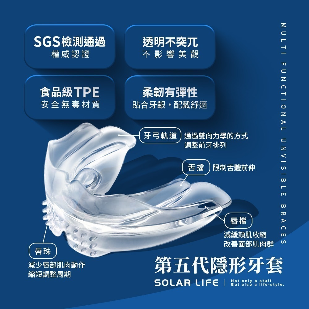 Solar Life 索樂生活 成人兒童隱形牙套矯正器.牙齒保持器 隱形牙套 牙齒調整器 夜間防磨牙 牙齒修正器-細節圖3