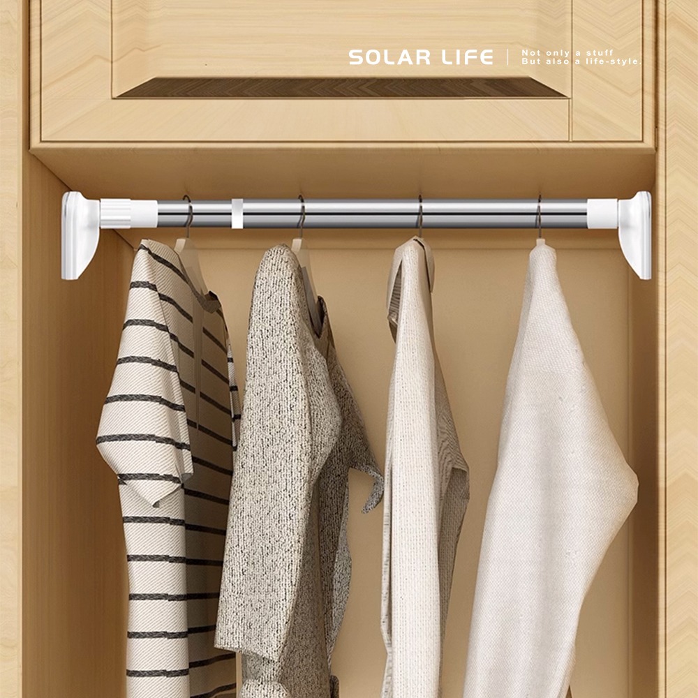 Solar Life 索樂生活 伸縮曬衣桿(32mm管徑) 70-200cm.免打孔晾衣桿 不鏽鋼伸縮桿 窗簾桿 浴簾桿-細節圖7