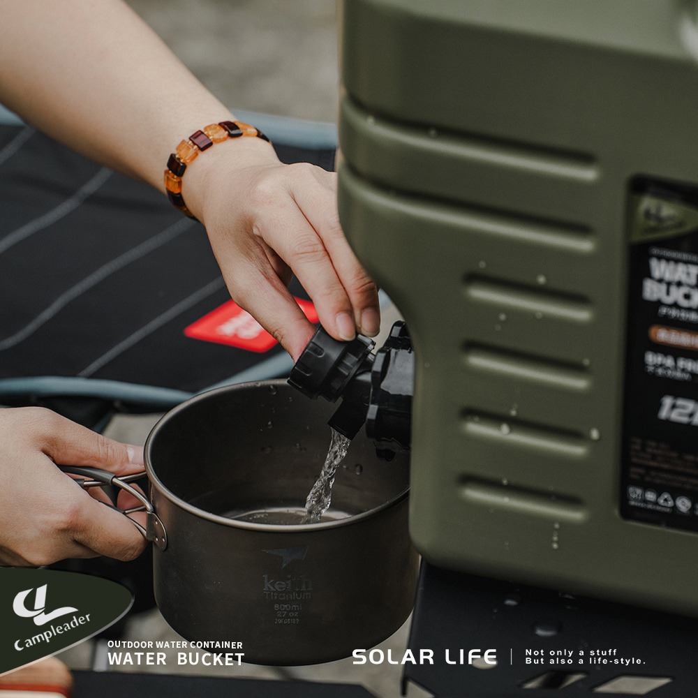 Solar Life 索樂生活 戶外露營儲水桶 18.5L/12L.軍風飲水桶 車露車宿 提把水桶 食品級水箱 戰術水壺-細節圖5