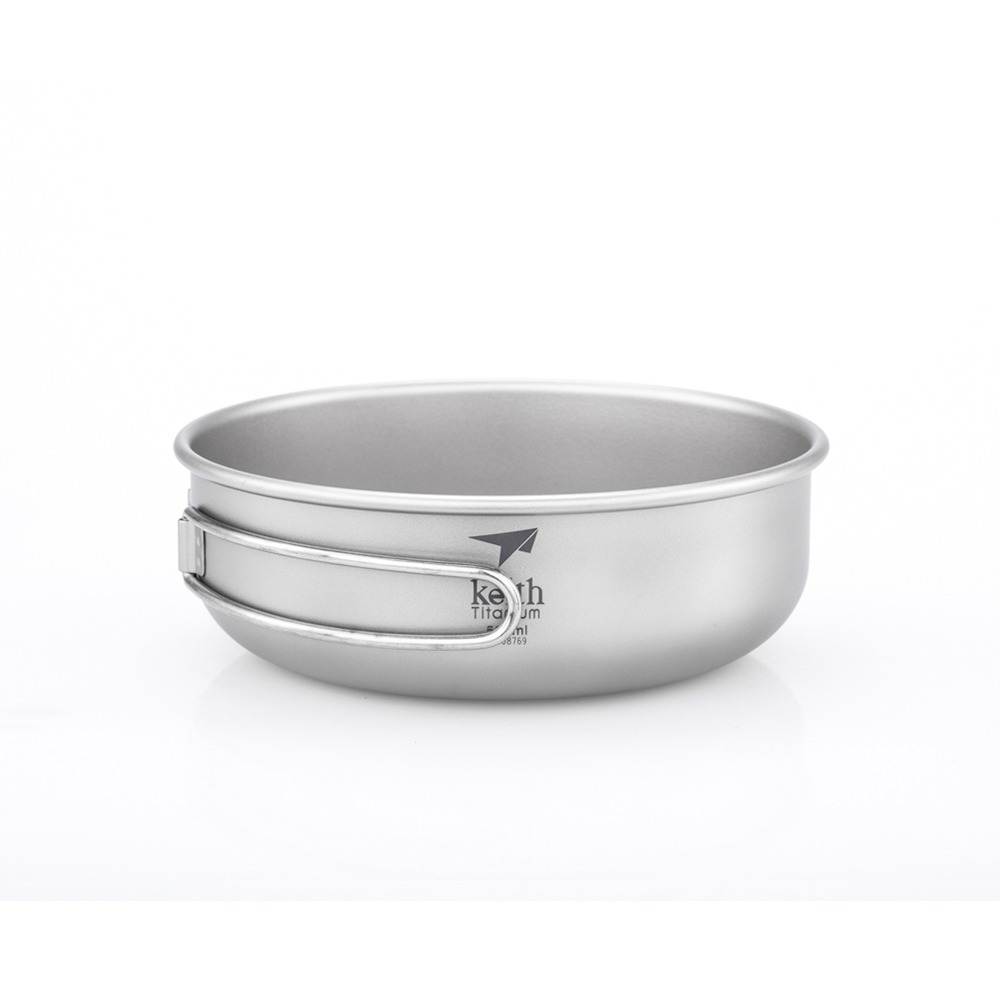 Keith 鎧斯鈦單層手柄鈦碗 500ml / Ti5325.野炊登山碗 摺疊露營碗 折疊鈦碗 摺疊柄碗 鈦湯碗-細節圖3