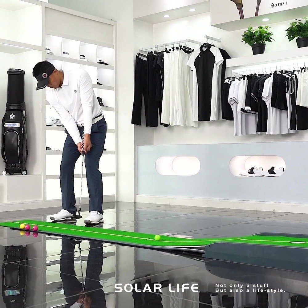 Solar Life 索樂生活 高爾夫電動遙控推桿草皮練習器.室內高爾夫練習 練習墊 推桿球道 高爾夫球毯 室內果嶺-細節圖3