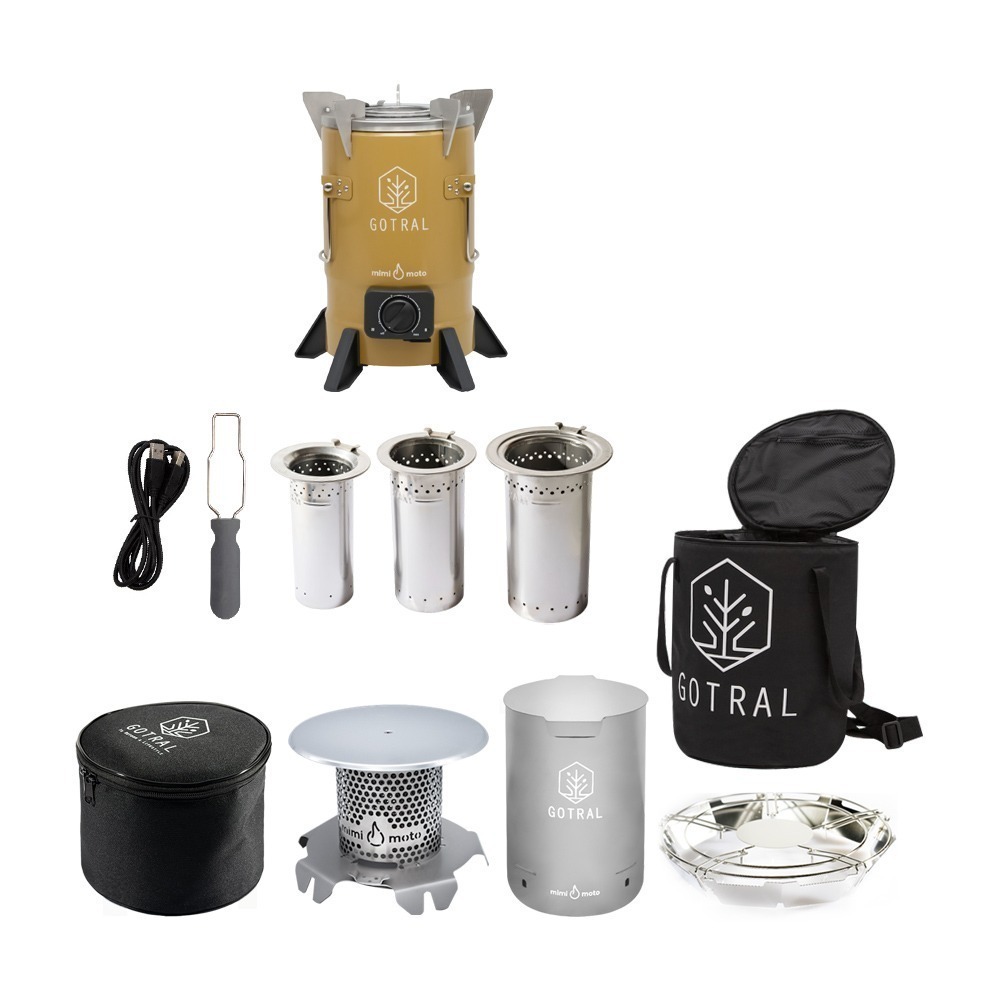 GOTRAL 木顆粒野營爐組合(含暖爐套件+暖爐收納袋+輔助爐架+集灰桶).露營焚火台 戶外柴火爐 木質燃料 火箭爐暖爐-規格圖9