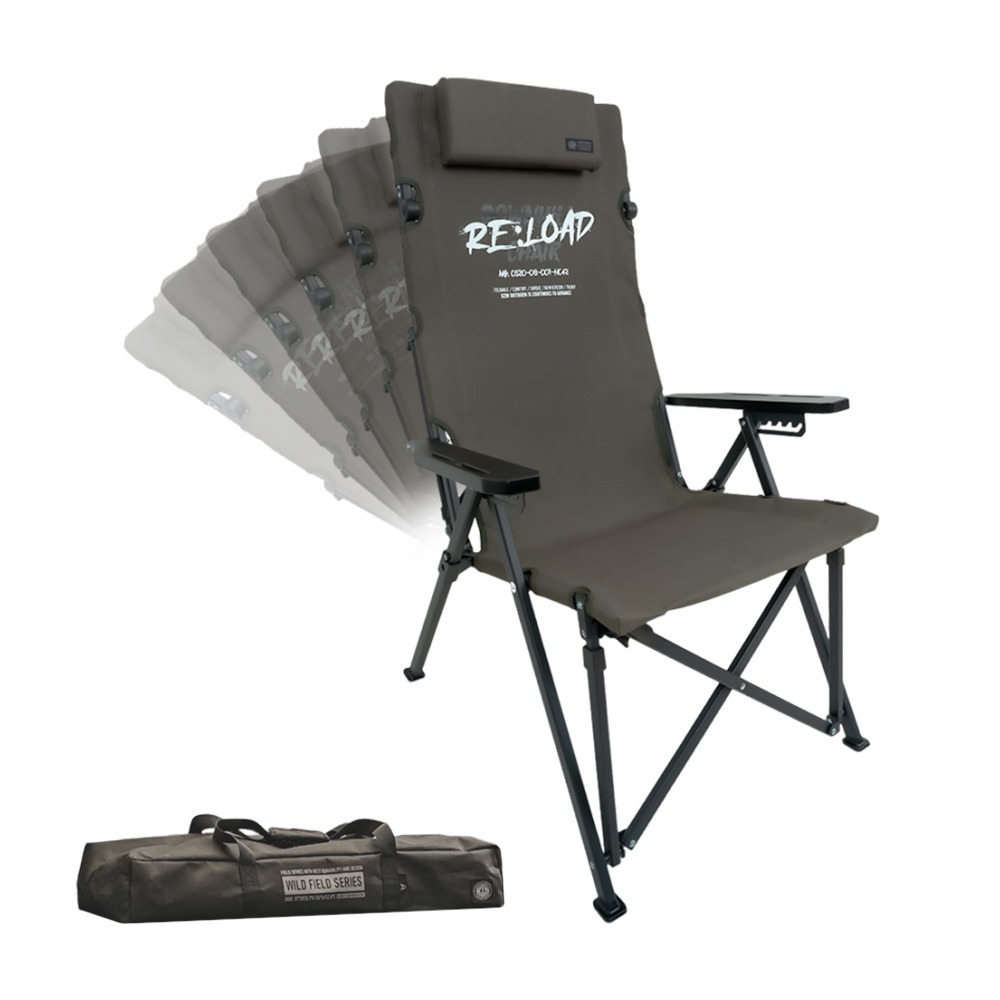 KAZMI KZM 工業風六段折疊椅.露營折疊椅 可調式摺疊椅 大川椅巨川椅 戶外休閒椅 六段高背椅-規格圖9