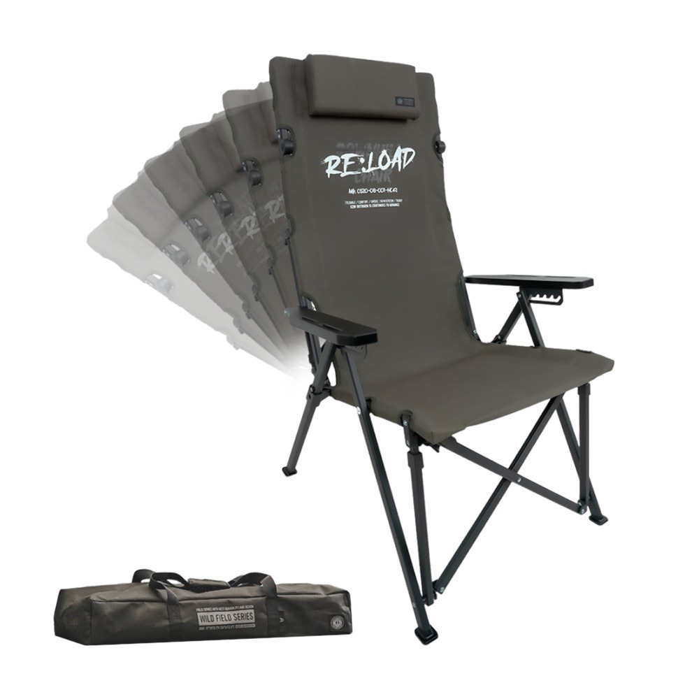 KAZMI KZM 工業風六段折疊椅.露營折疊椅 可調式摺疊椅 大川椅巨川椅 戶外休閒椅 六段高背椅-規格圖10