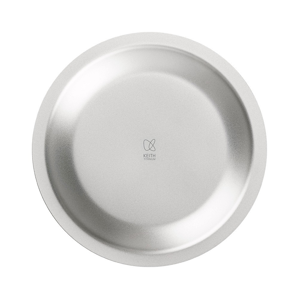Keith 鎧斯鈦圓形餐盤 (20cm/18.5cm).鈦餐盤點心盤 圓形平底淺盤 戶外露營碟盤 深盤純鈦圓盤 居家登山-規格圖7