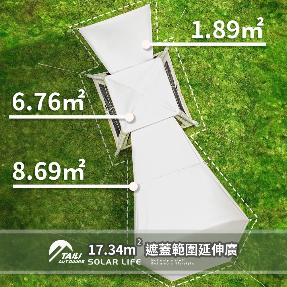 TAILI太力 6.76m²山韻全自動充氣帳 (4-6人帳).氣柱帳 免搭建帳篷 3-4人帳 充氣速搭帳 野餐帳篷-細節圖4