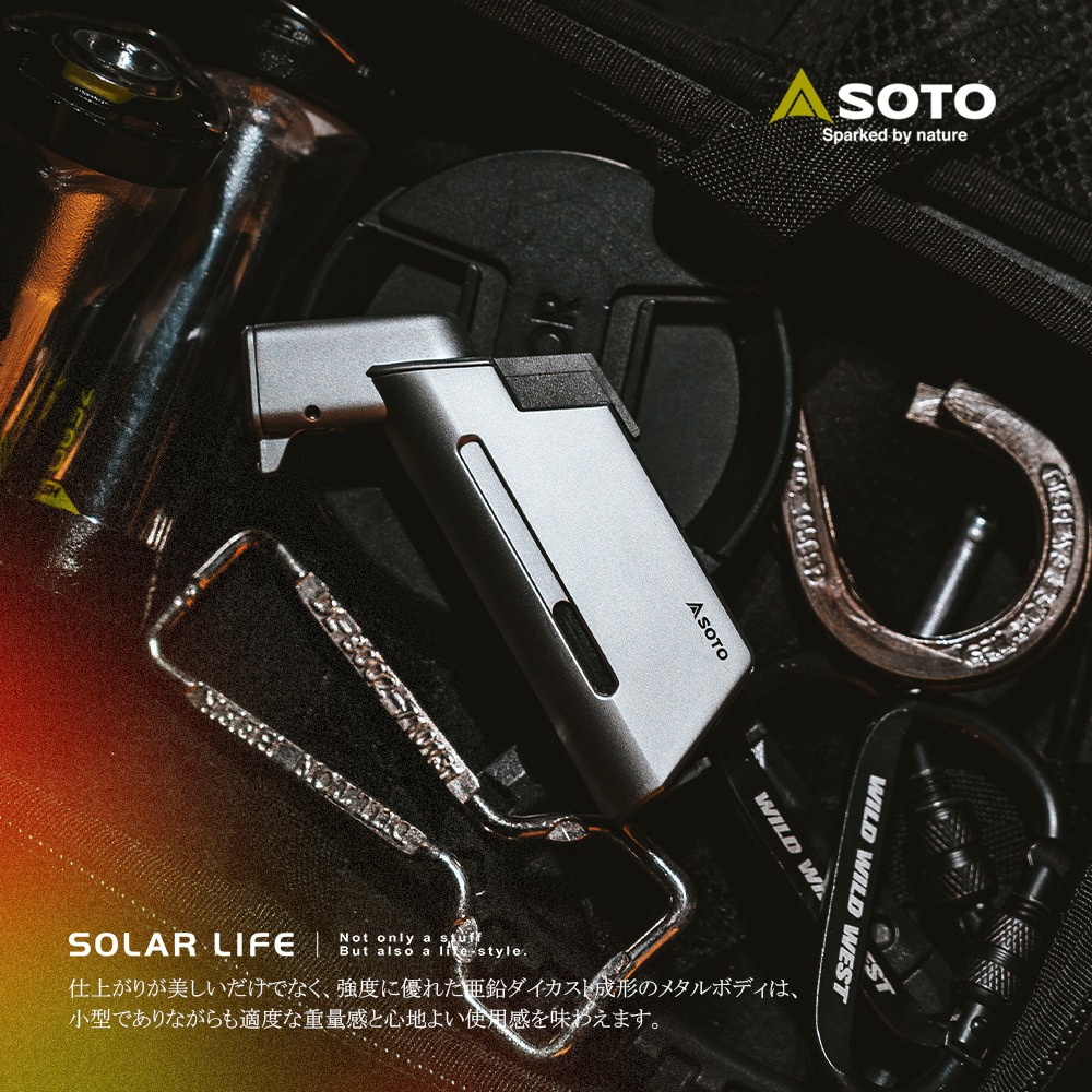 SOTO 金屬系L型填充式迷你點火器ST-489.電子點火器 防風打火機 填充式點火器 掌中型打火機 登山露營-細節圖3