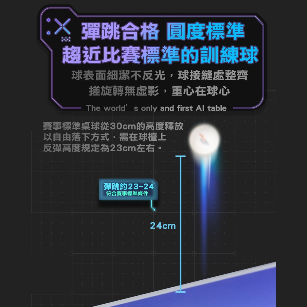 PONGBOT 龐伯特 AI設備訓練球40+.桌球乒乓球 桌球訓練球 發球機用球 練習球 桌球訓練-細節圖2
