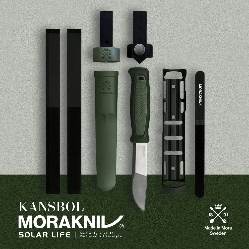 MORAKNIV Kansbol 不鏽鋼直刀戶外刀 Multi-Mount 軍綠 12645.戶外直刀 求生野營刀-細節圖5