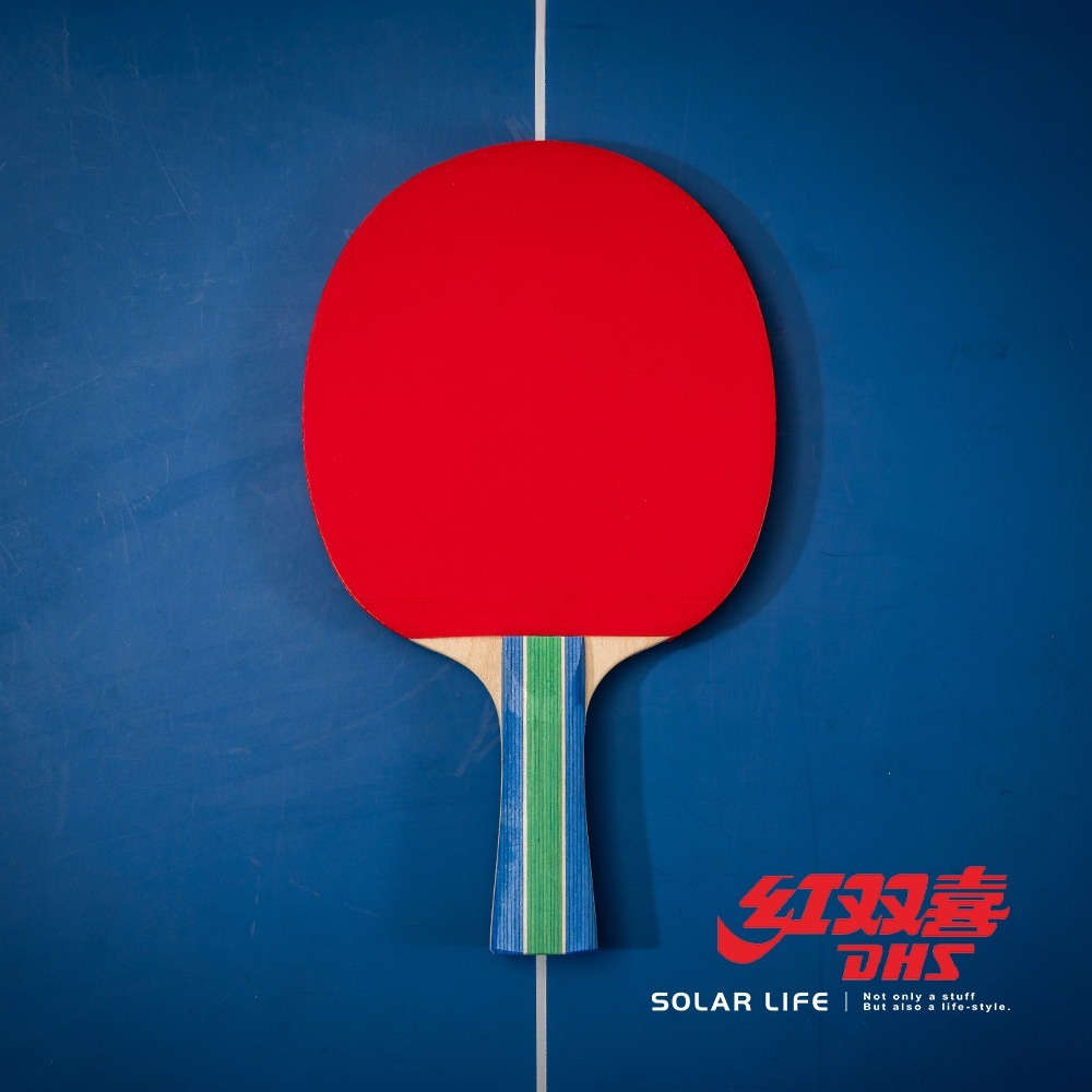 紅雙喜DHS 入門I型桌球拍.乒乓球拍 橫拍 膠皮球拍 負手板 桌球刀板-細節圖3