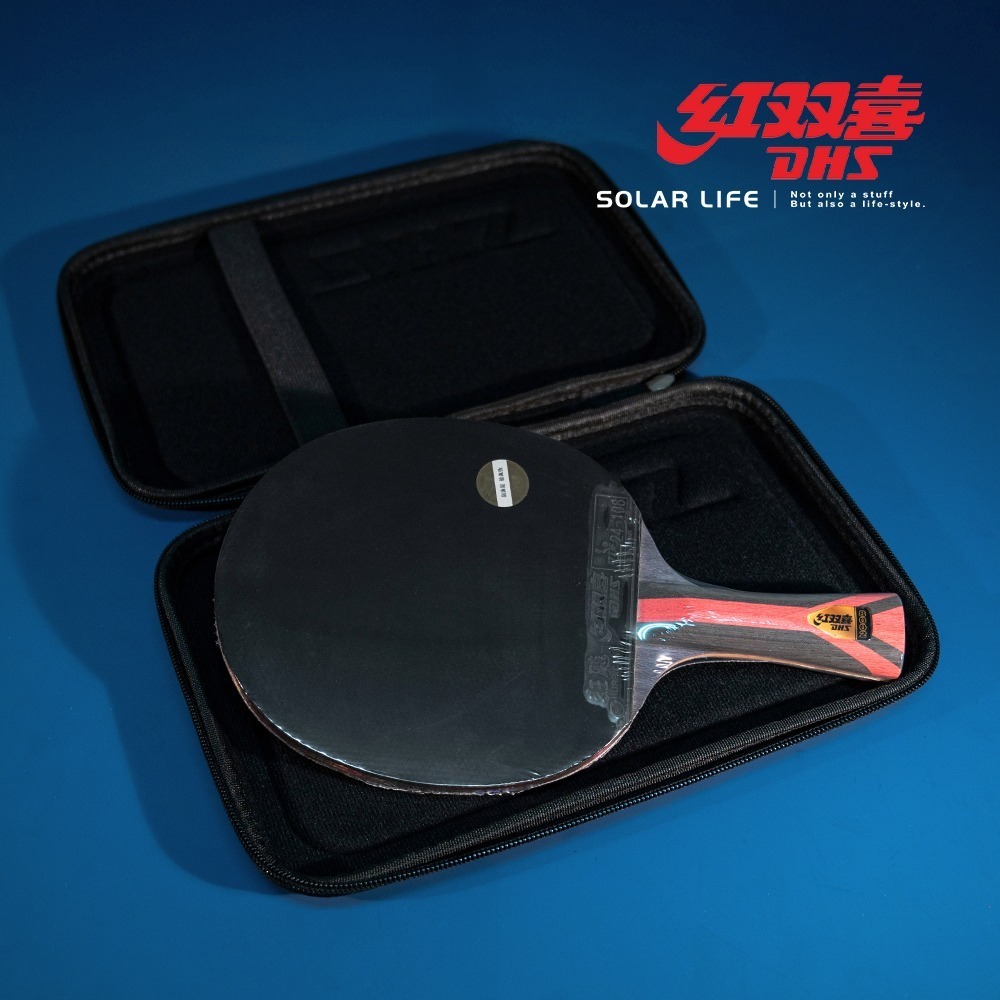 紅雙喜DHS 八星級芳碳纖維柚木桌球拍H8002(狂飆3+狂飆8)/贈球拍套+6球.乒乓球拍 橫拍 膠皮球拍 負手板-細節圖4