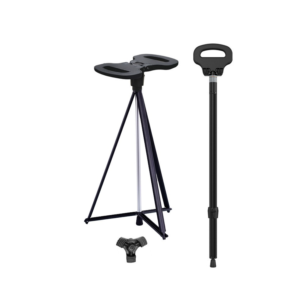 Solar Life 索樂生活 座椅手杖.折疊柺杖椅 柺杖凳 老人手杖 摺疊步行凳 柺杖椅凳-規格圖6