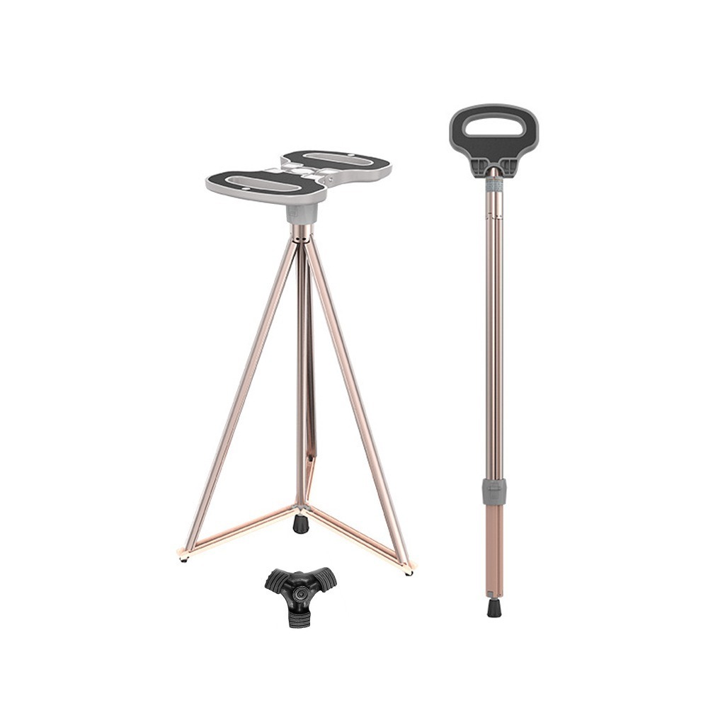 Solar Life 索樂生活 座椅手杖.折疊柺杖椅 柺杖凳 老人手杖 摺疊步行凳 柺杖椅凳-規格圖6