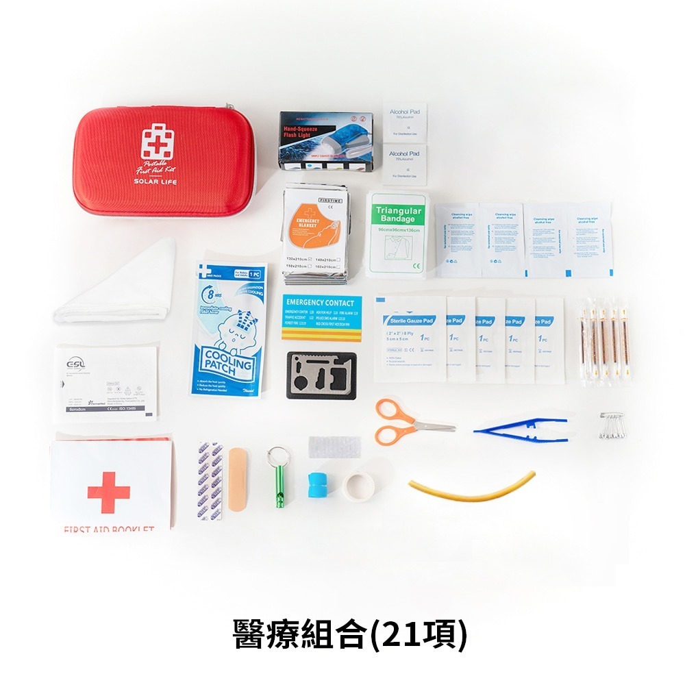Solar Life 索樂生活 地震防災緊急避難包35入組.內政部緊急避難建議 颱風地震包 求生救援背包 醫療急救包-規格圖6