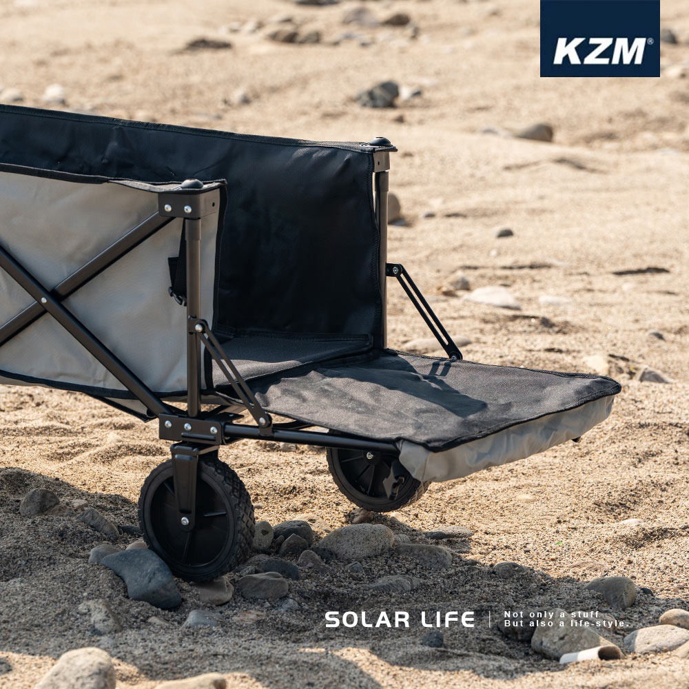 KAZMI KZM 多功能可開式手拉車.露營手推車 戶外四輪拖車 野餐露營拖車 野營折疊拉車 收納裝備車-細節圖2