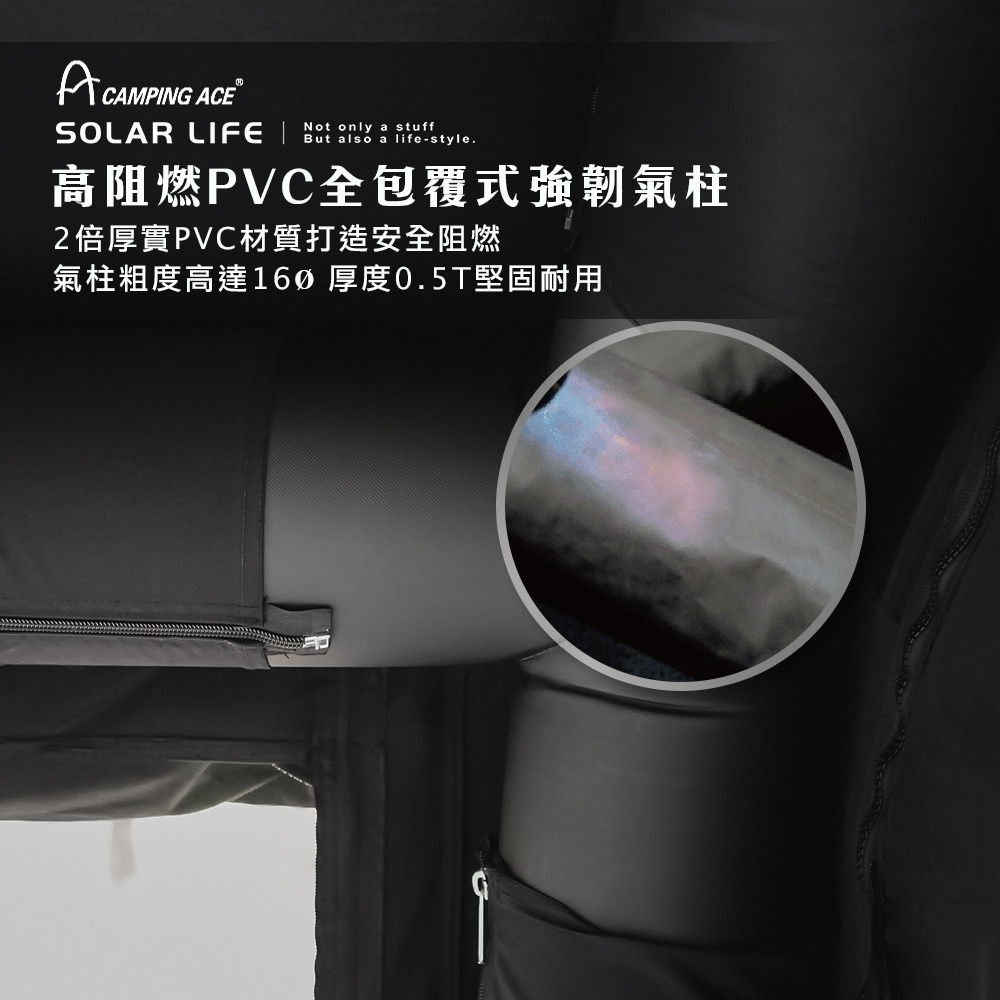Camping ACE野樂 黑森充氣帳 泰坦360PRO+ ARC-647 贈延伸客廳帳.6-8人帳 炊事帳 充氣帳篷-細節圖2