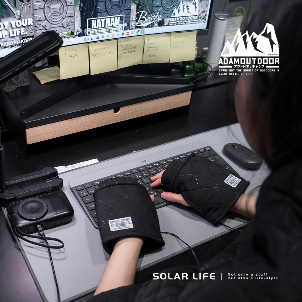 ADAMOUTDOOR USB急速加熱暖手套.usb保暖手套 暖手寶 發熱手套 暖手神器 恆溫定時-細節圖7