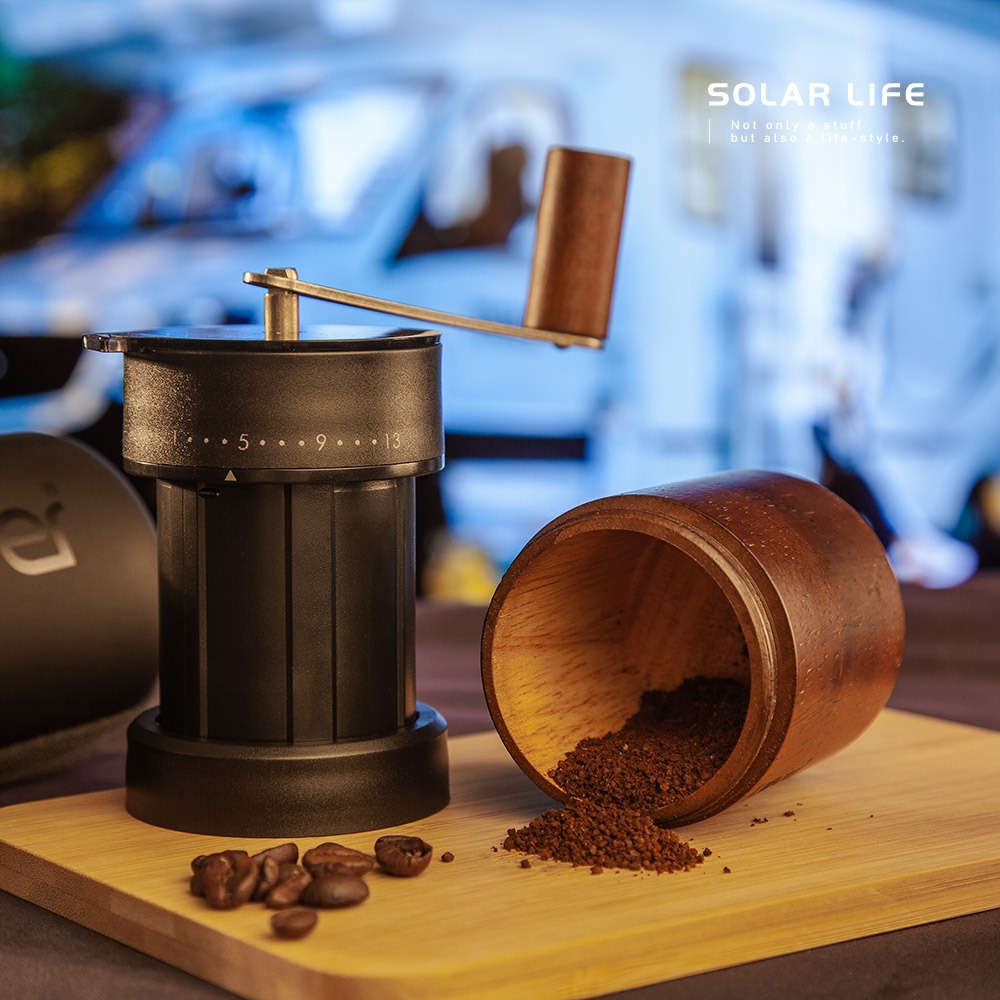 Driver 雙軸承手搖伸縮磨豆機(附硬殼收袋盒).手搖磨豆機 咖啡磨豆機 手動咖啡研磨機 露營咖啡磨粉器 不鏽鋼刀盤-細節圖3