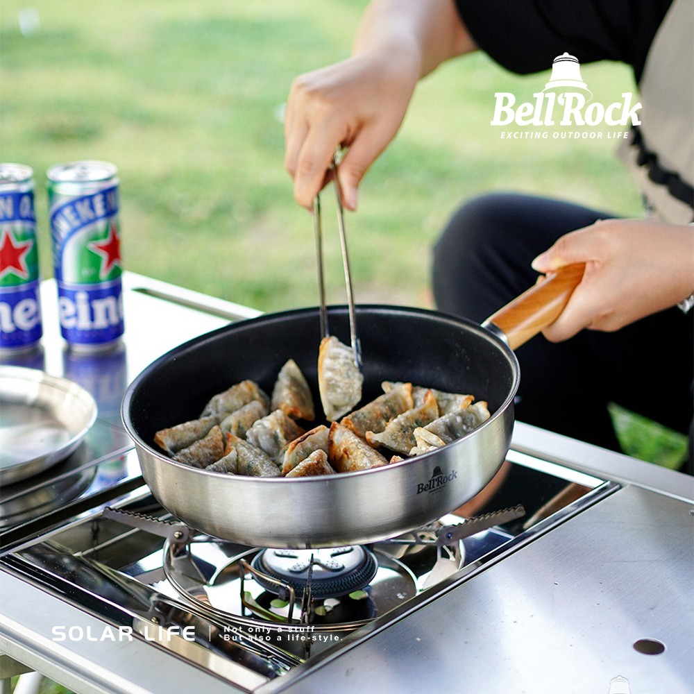 Bell Rock 不沾塗層煎鍋 24cm.韓國不沾煎鍋 可拆手柄 不沾鍋 露營平底鍋 不鏽鋼鍋具-細節圖3