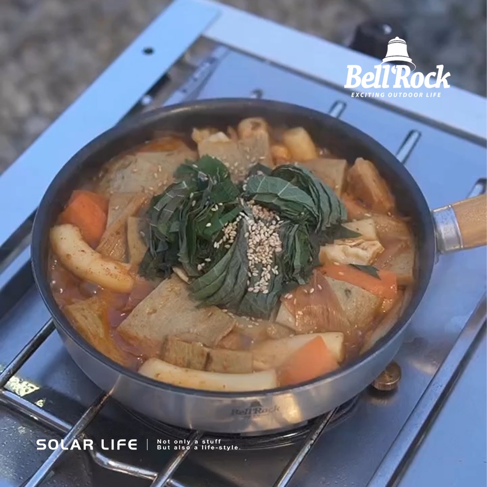 Bell Rock 不沾塗層煎鍋 24cm.韓國不沾煎鍋 可拆手柄 不沾鍋 露營平底鍋 不鏽鋼鍋具-細節圖5