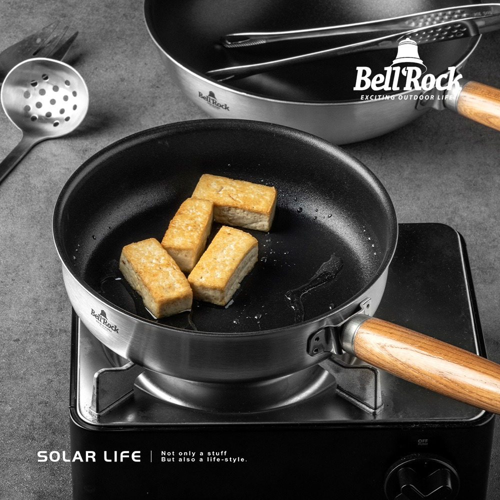 Bell Rock 不沾塗層煎鍋 24cm.韓國不沾煎鍋 可拆手柄 不沾鍋 露營平底鍋 不鏽鋼鍋具-細節圖6
