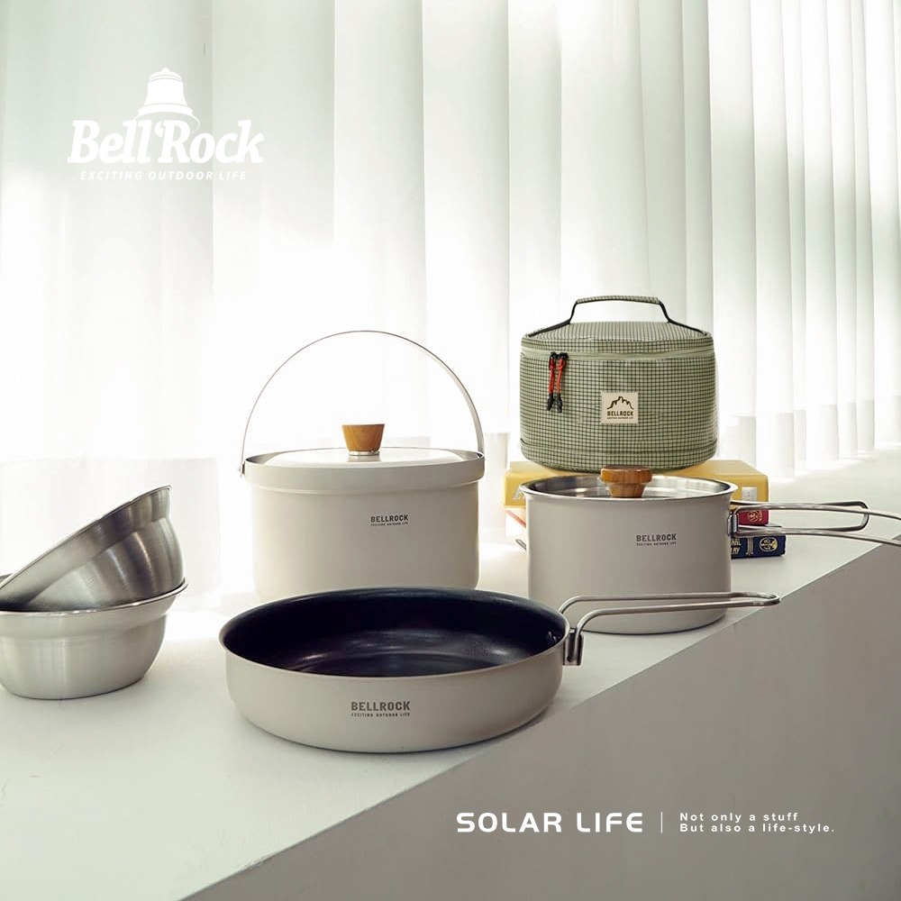Bell Rock Color 9 套鍋組.韓國鍋具 9件露營套鍋 不鏽鋼鍋 湯鍋飯碗湯碗 附收納袋-細節圖3