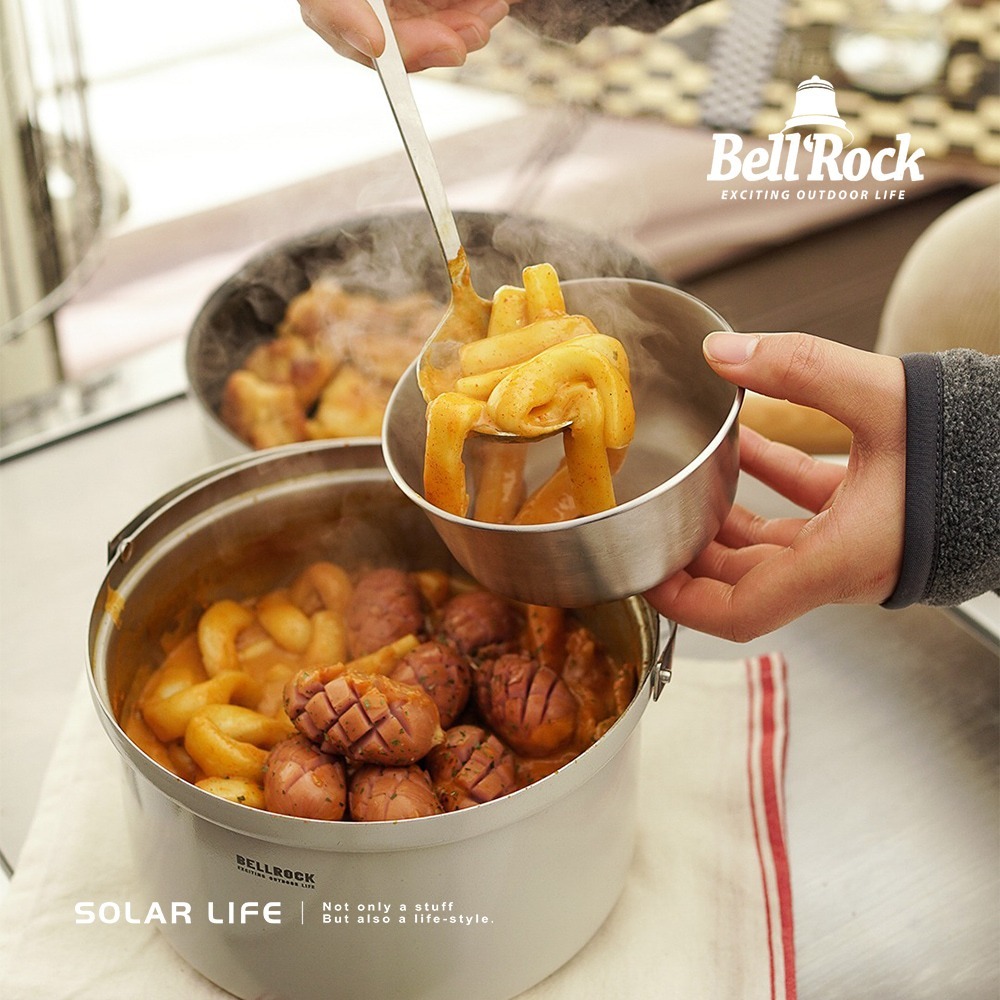 Bell Rock Color 9 套鍋組.韓國鍋具 9件露營套鍋 不鏽鋼鍋 湯鍋飯碗湯碗 附收納袋-細節圖7