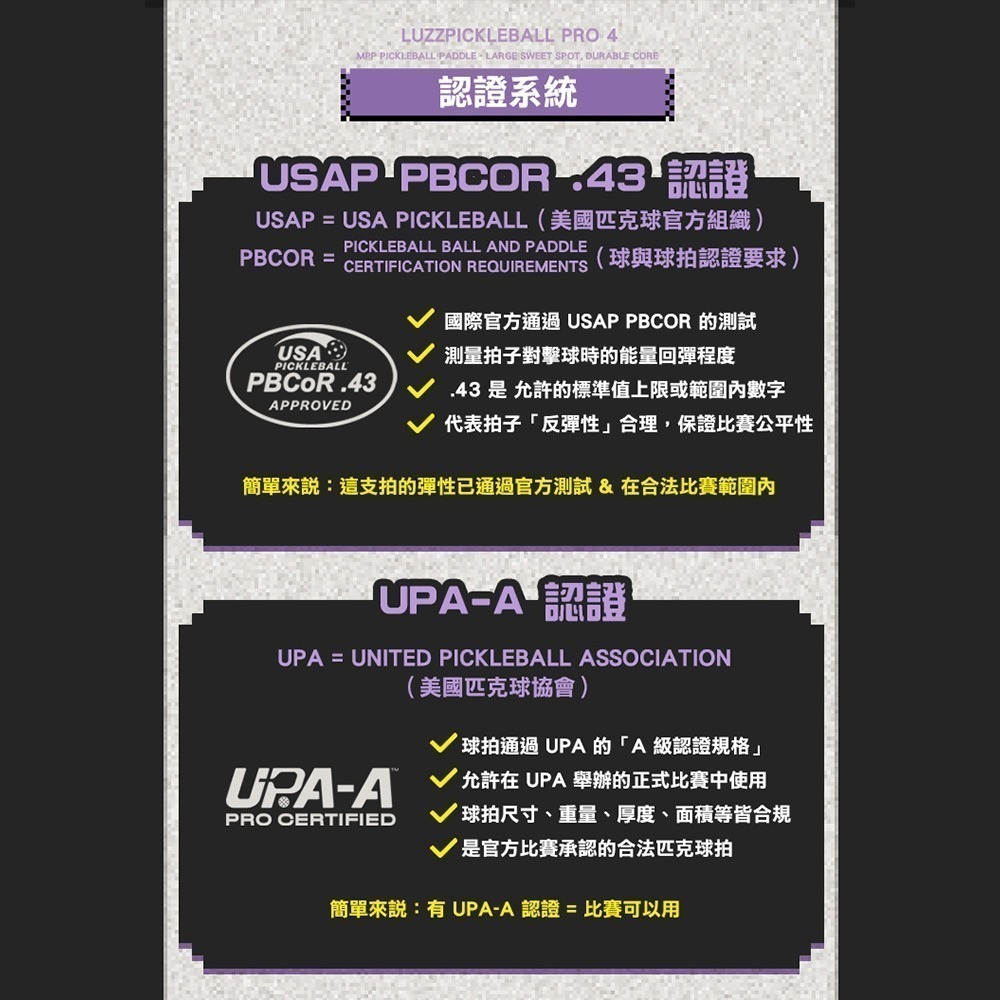 美國Luzz Pro 4 職業級雙認證匹克球拍 (Tornazo 龍捲風 / Inferno 地獄火).Pickleba-細節圖5
