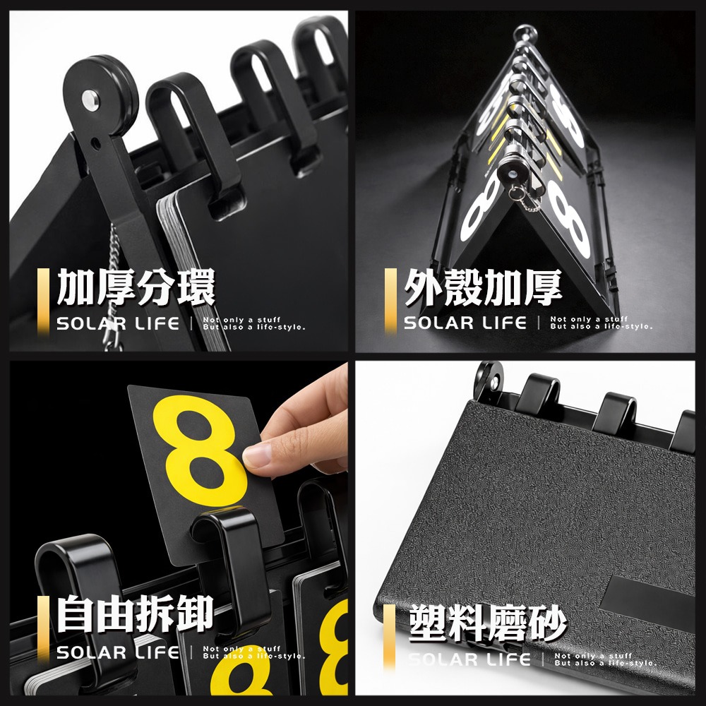 Solar Life 索樂生活 匹克球比賽計分板.羽球桌球排球足球 通用比分板 翻頁雙面式 桌上型多功能 球賽裁判計分牌-細節圖4