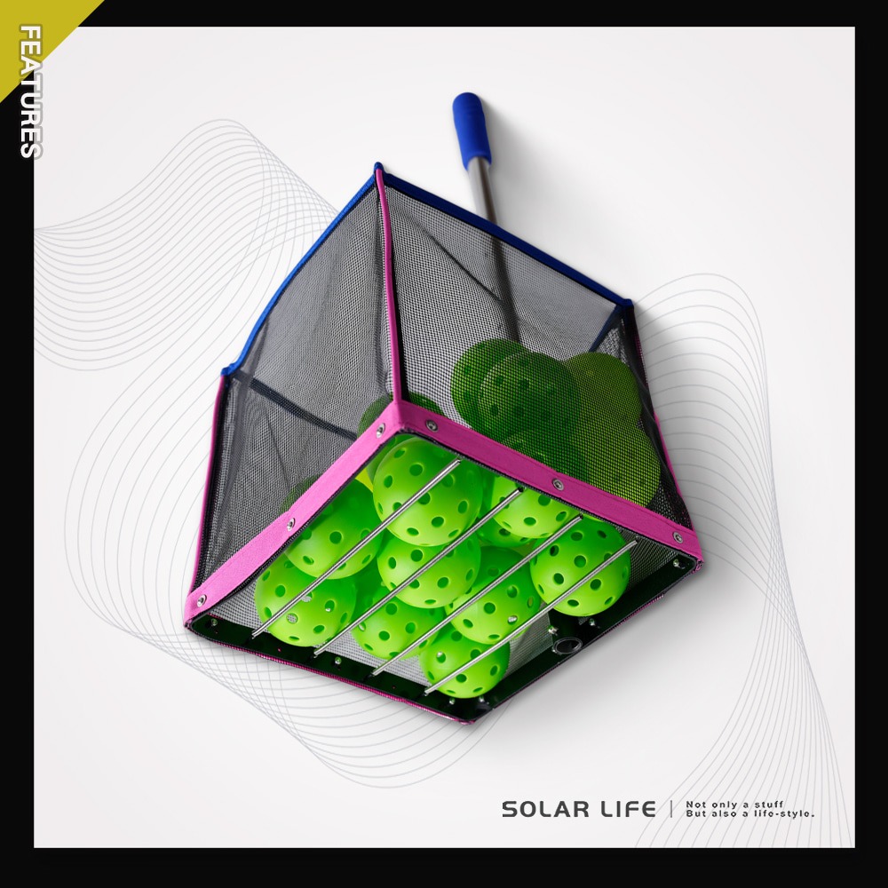 Solar Life 索樂生活 擠壓式匹克球撿球器.Pickleball 匹克球集球器 免彎腰收球神器 教練訓練-細節圖4