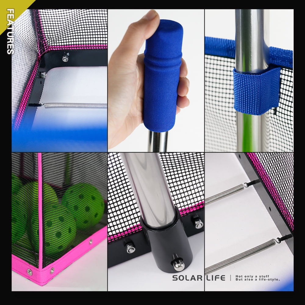 Solar Life 索樂生活 擠壓式匹克球撿球器.Pickleball 匹克球集球器 免彎腰收球神器 教練訓練-細節圖5