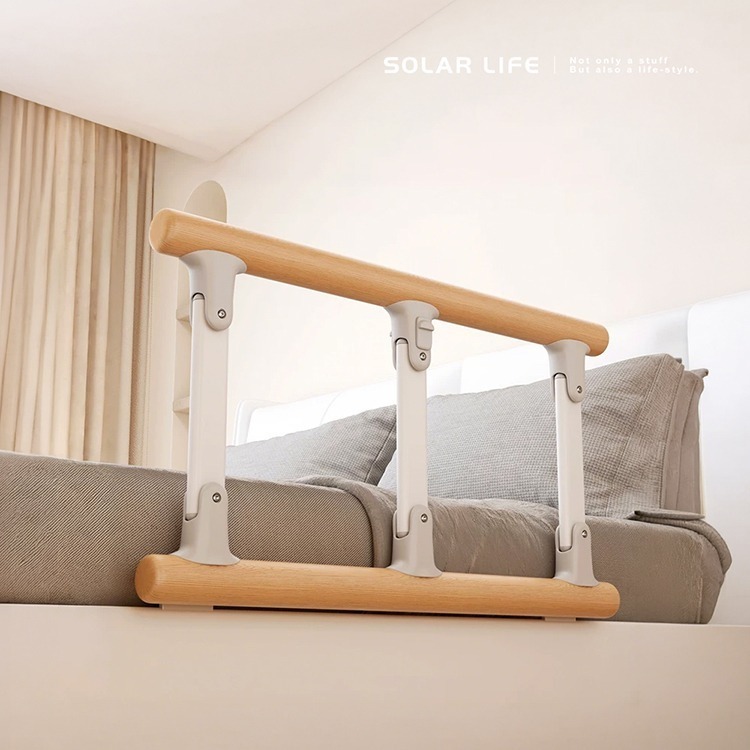 Solar Life 索樂生活 實木床邊護欄扶手.老人扶手架 防摔防跌 免打孔折疊護欄 安全居家欄桿 看護起床輔助-細節圖9