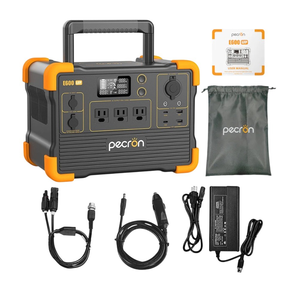 PECRON 性能小鋼炮行動電站 1200W/614Wh E600LFP.行動電源 車宿露營儲能 大功率磷酸鐵鋰-規格圖10