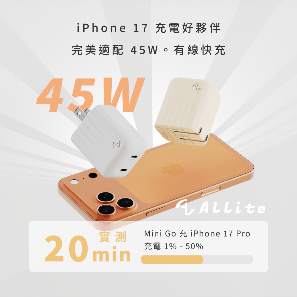Allite Mini Go 45W 2C 氮化鎵雙孔快充頭.氮化鎵快充頭 GaN充電器 MacBook快充 雙孔USB-細節圖4
