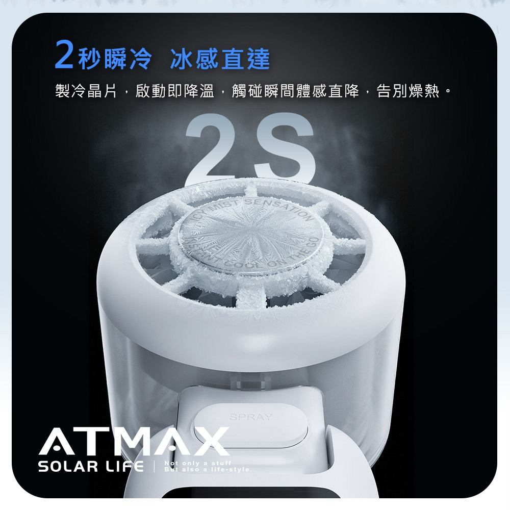 ATMAX Icy 小冰扇 | AI智能水霧手持風扇.冰鎮風扇 語音控制 折疊隨身風扇 USB小風扇  頸掛脖掛電扇-細節圖5